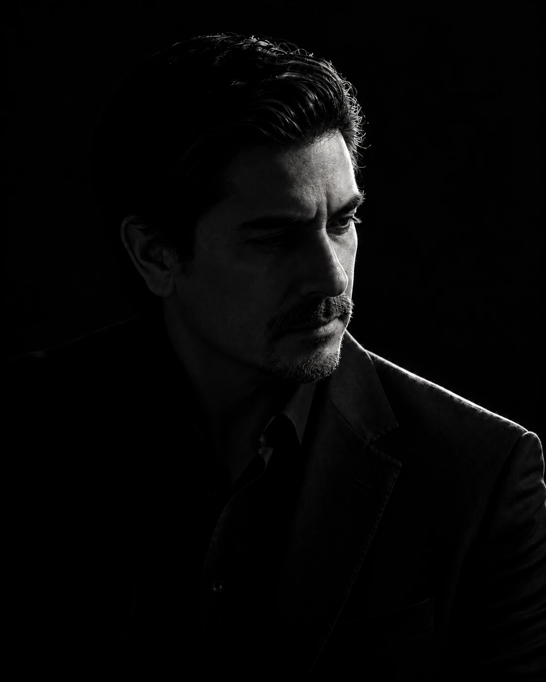 El Dr. Leonardo Figueroa, de perfil, iluminado desde la derecha.